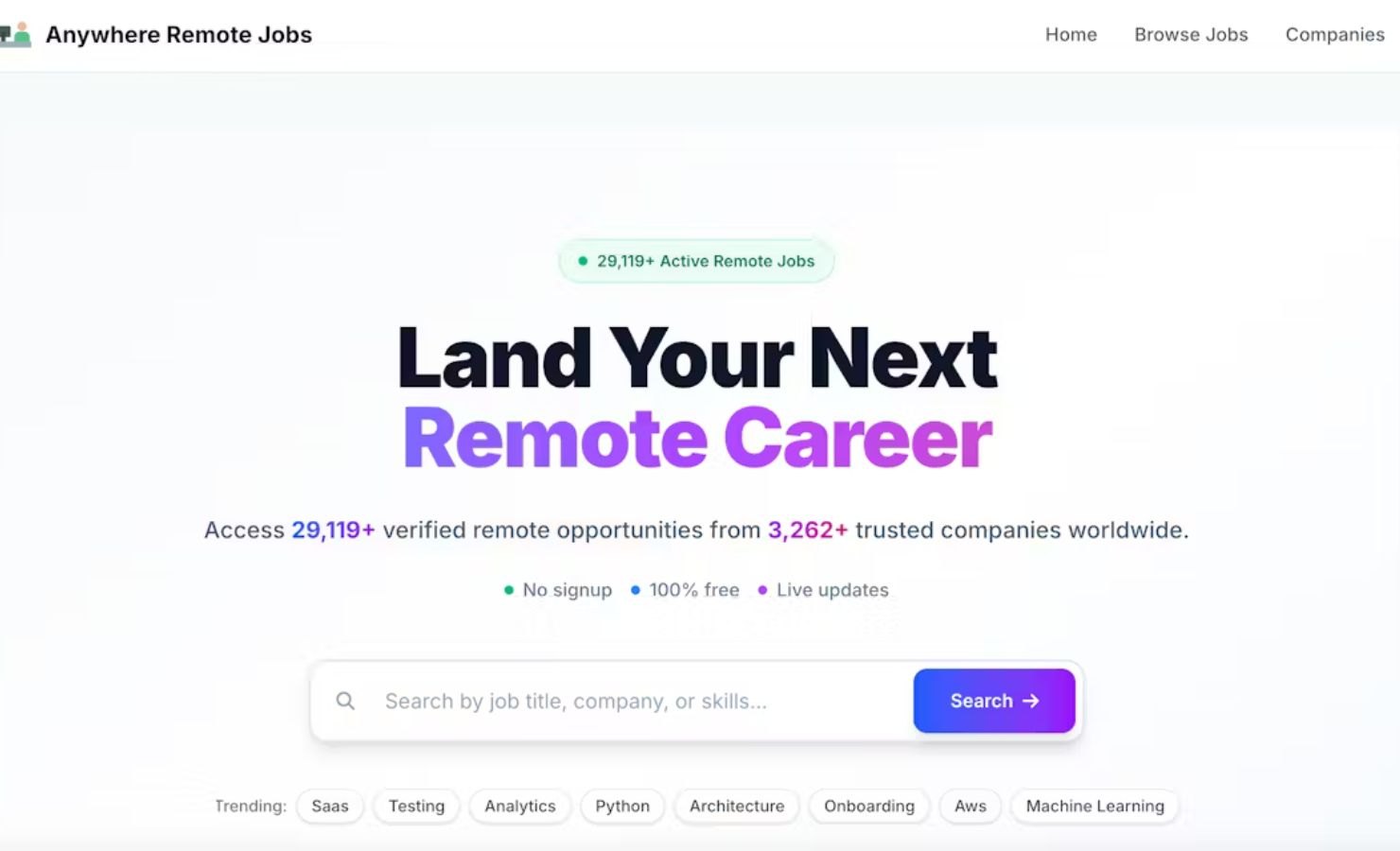 Anywhere Remote Jobs screenshot and logo